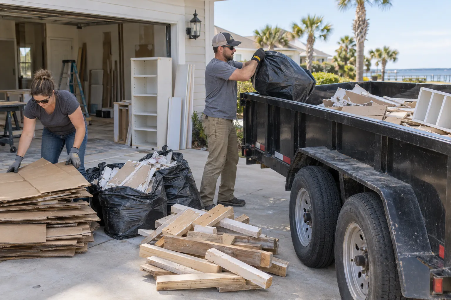 Garage Debris Removal service in a residential garage